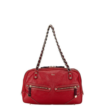 Gucci Chain Shoulder Bag 153013 Red Leather Women's GUCCI