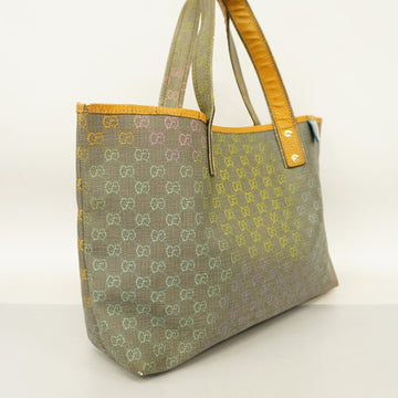 GUCCI  211134 Women's EC Supreme,Leather Tote Bag Beige,Black,Multi-color