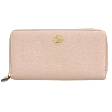 GUCCI EC Marmont Round Long Wallet 456117 496334 Leather Pink