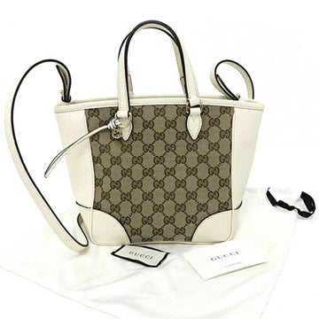 GUCCI bag handbag shoulder EC canvas 449241 white beige