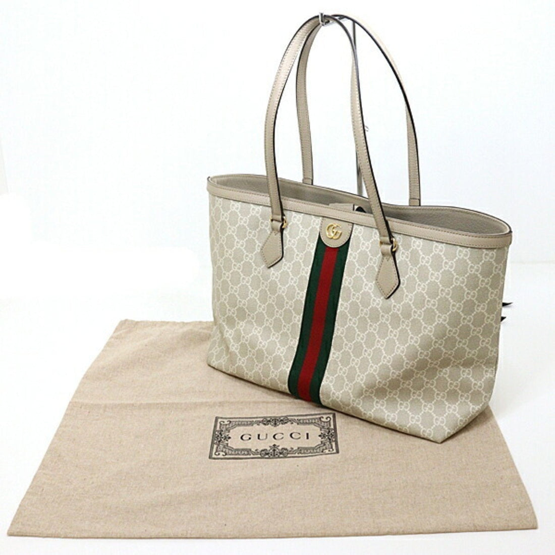GUCCI Ophidia Medium Tote Bag 631685 EC Supreme Canvas Beige