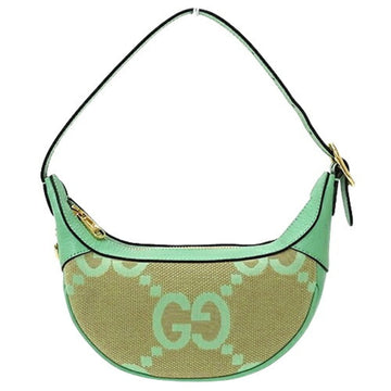 GUCCI Women's Handbag Shoulder Bag Jumbo EC Canvas Mint Green Beige 658551