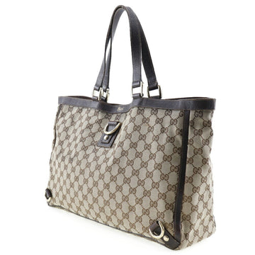 GUCCI Abbey Tote Bag 141472 EC Canvas x Leather Beige/Brown Ladies