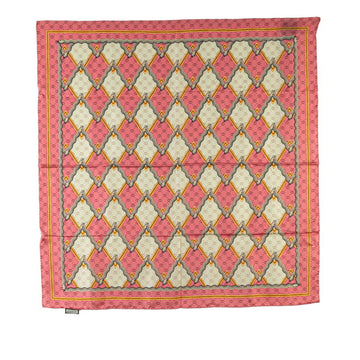 Gucci EC Snake Geometric Scarf Muffler Pink Gold Multicolor Silk Women's GUCCI