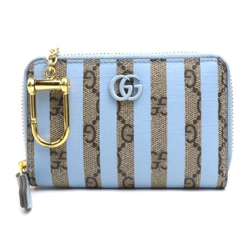 GUCCI Wallet/Coin Case Wallet EC Supreme Canvas Blue x Brown Men's Women's 701485 55796g