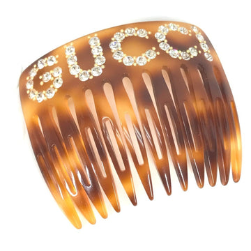 GUCCI 503957 Rhinestone EC Hair Comb Accessories Plastic Women's Brown