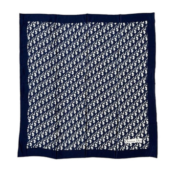 Christian Dior Trotter Pattern Scarf Silk Navy White Women's Accessories Kaizuka Store