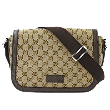GUCCI Women's Shoulder Bag EC Canvas Brown Beige 449172