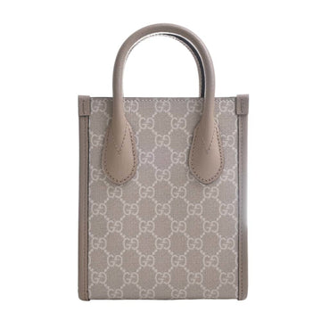 GUCCI Interlocking G EC Supreme Leather Tote Bag Shoulder 671623 Beige/White Women's