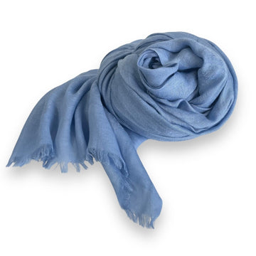 GUCCI EC pattern cashmere blend scarf shawl muffler blue women's