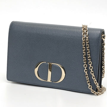 Christian Dior Dior DIOR 30 Montaigne Chain Pouch Shoulder Bag Leather Blue Gray S-157729