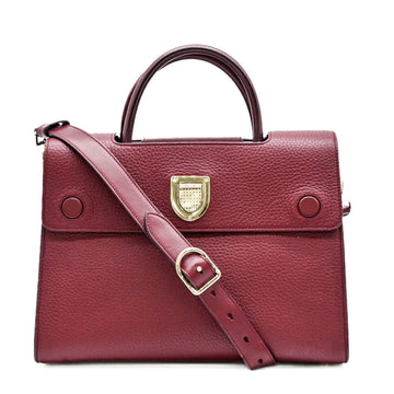CHRISTIAN DIOR Christian Dior Diorever Ever Shoulder Bag Leather Handbag Bordeaux