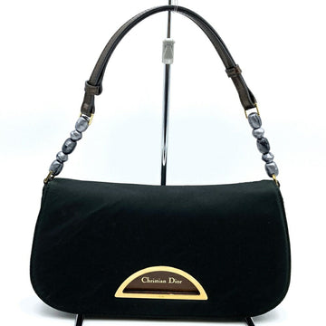 Christian Dior Dior RU0040 Shoulder Bag Maris Pearl Nylon Khaki Green Black Women's