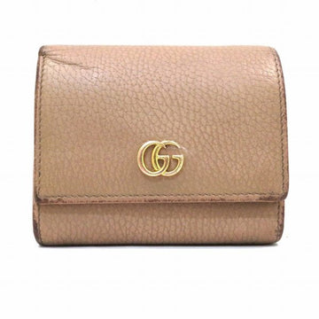 GUCCI EC Marmont 598587 Compact Wallet Leather Brown Bi-fold for Women