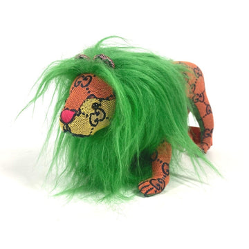 GUCCI 670235 EC Decorative Lion Doll Stuffed Animal Canvas Women's Green