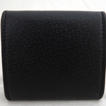 GUCCI coin case wallet EC Marmont leather/metal black x gold unisex 473959