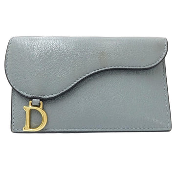 Christian Dior Business Card Holder/Card Case S5692CCEH Saddle Cosmos Leather Cloud Blue 181351
