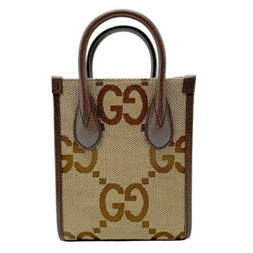 GUCCI Shoulder Bag Handbag Jumbo EC Canvas Leather Brown Men's Women's 699406 z2169