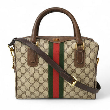 Gucci Boston bag Shoulder 2way GUCCI EC Brown Beige Sherry line