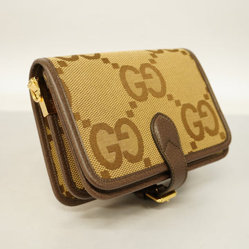 GUCCI  Sherry Line Jumbo EC 699438 Women's Canvas Shoulder Bag Beige