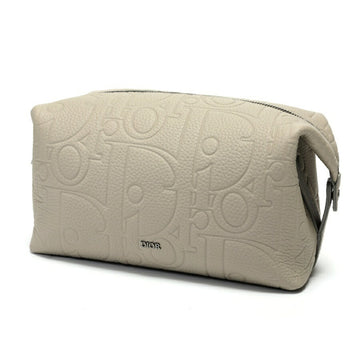 Christian Dior Dior DIOR Pouch Travel 2ESC95 Gravity Leather Grey S-157398