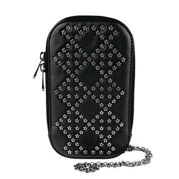 Christian Dior Shoulder Bag Phone Holder TECH HOLDER Leather Metal Black Women's z3417