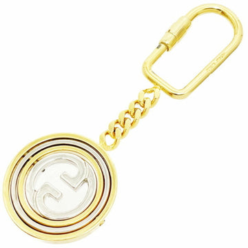 Gucci Keychain Double G Keyring Metal Gold Silver GUCCI EC Old Round Motif Key Hook Bag Charm TRN-13837