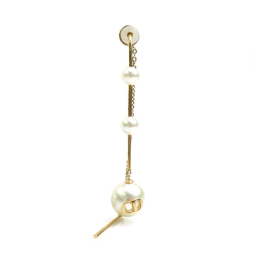 Christian Dior Earrings Metal Faux Pearl Gold x White Women's h31181g