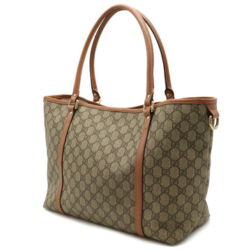 GUCCI EC Supreme Tote Bag Shoulder PVC Leather Beige Pink Brown 197953