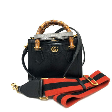 GUCCI 655661 Diana Bamboo 3WAY Handbag Shoulder Bag Leather Women's Black Similar