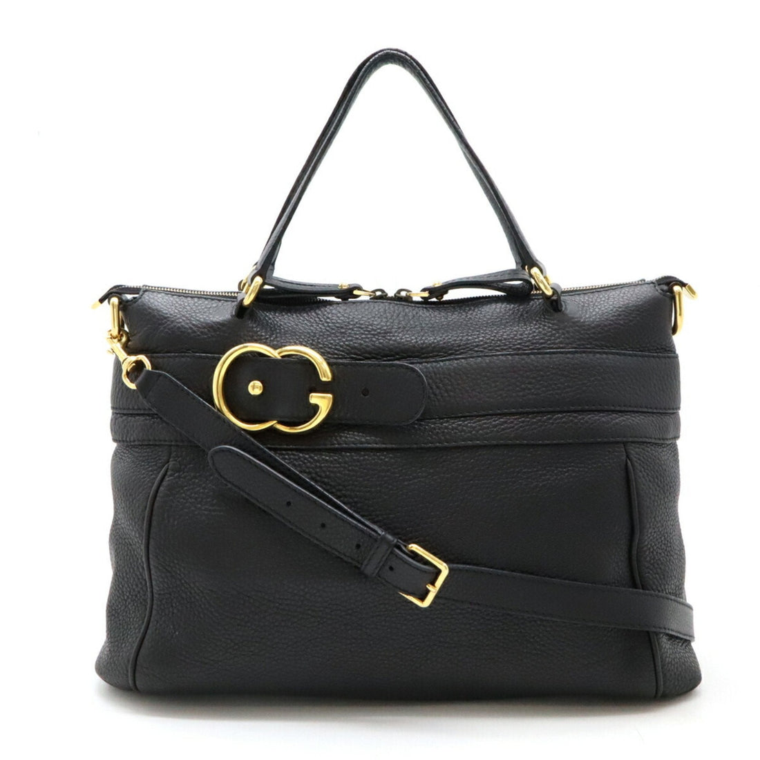 GUCCI EC Ride Tote Bag Shoulder Leather Black 269963