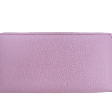 Gucci 499337 EC Marmont Bosco Zip Around Wallet Round Purse Light Pink Dog Boston Terrier