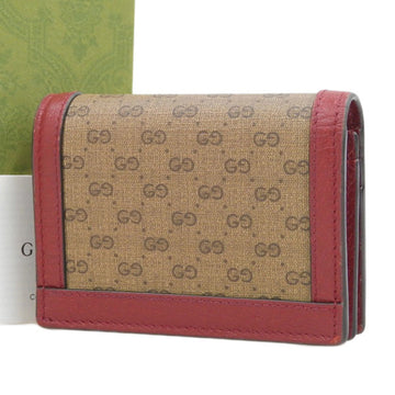 GUCCI EC Supreme Bifold Wallet Doraemon Collaboration 647788 Brown Red Ladies