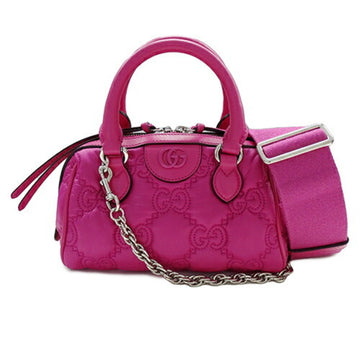 GUCCI Bag for Women EC Matelasse Handbag Shoulder Boston 2way Nylon Leather Pink 702251