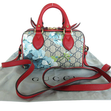 GUCCI Handbag Shoulder Bag EC Bloom Leather Blue Red Gold Women's 432123 s0409j