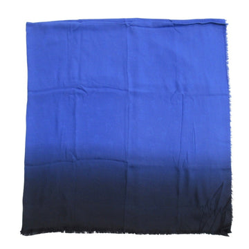 Christian Dior Silk Lurex Scarf/Scarf Logo Jacquard Gradient Large Shawl Blue Men's Women's