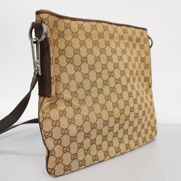 GUCCI  CS Canvas Shoulder Bag 113013 Women's Shoulder Bag Beige,Dark Brown