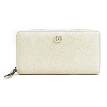 GUCCI Round Long Wallet EC Marmont Leather Off-White Silver Women's 456117 e59820g