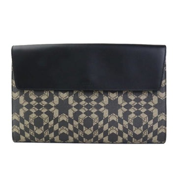 GUCCI Clutch Bag EC Supreme Leather Brown Black Men's 406725 e59272k