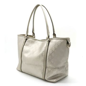 GUCCI EC Implement Tote Bag Shoulder PVC Leather Silver 197953