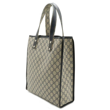 GUCCI EC Supreme Plus Sherry Line Tote Bag Shoulder PVC Leather Beige Navy 211135