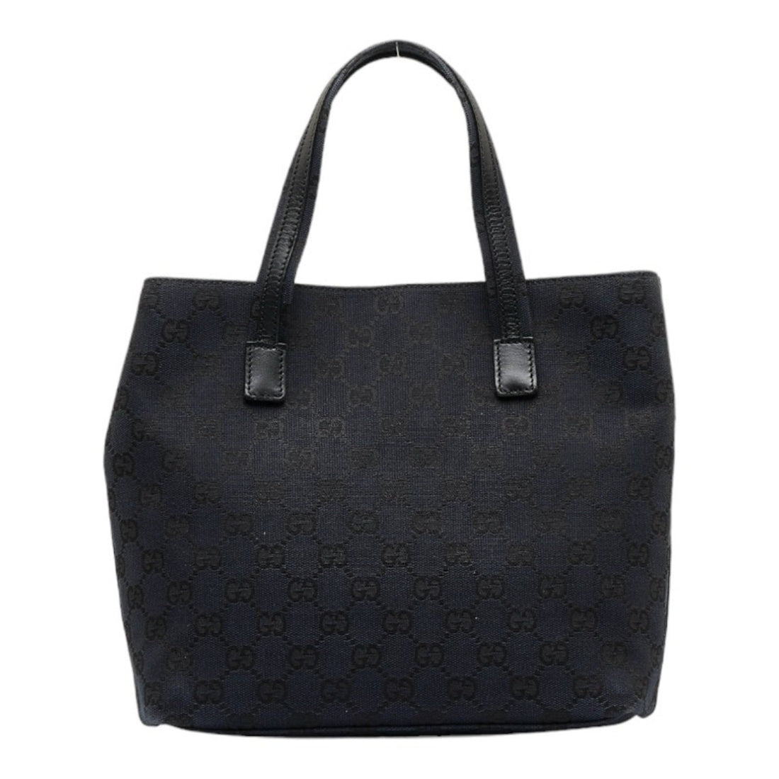 GUCCI EC canvas handbag tote bag 0021080 black leather ladies
