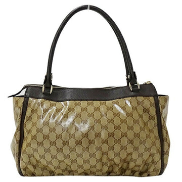 GUCCI Bag Women's Tote Shoulder EC Crystal Abbey Brown Beige 327787