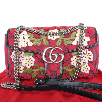 GUCCI Shoulder Bag EC Canvas Red Women's 443497 s0325g