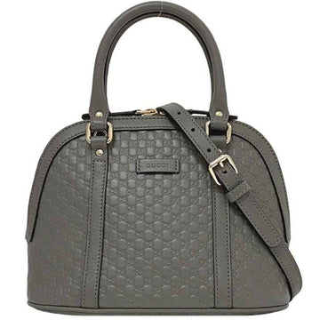 Gucci 2way bag f-21470 gray microsima 449654 handbag shoulder leather GUCCI EC smoky color ladies compact