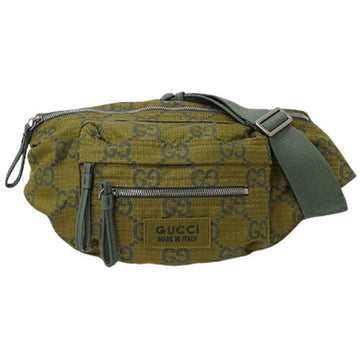 Gucci GUCCI Bag Men's Body Waist EC Nylon Khaki Beige Green 792287 Limited Edition