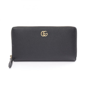 GUCCI Petit Marmont EC Round Long Wallet Leather Women's Black 456117