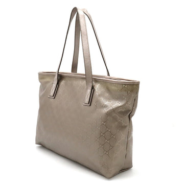 GUCCI EC Implement Tote Bag Shoulder PVC Metallic Leather Pink Silver 211137