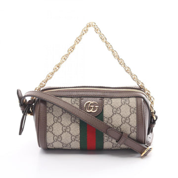 GUCCI Ophidia EC Supreme Shoulder Bag, Coated Canvas, Leather, Women's, Beige, Brown, Multicolor, 79520896IWG8745