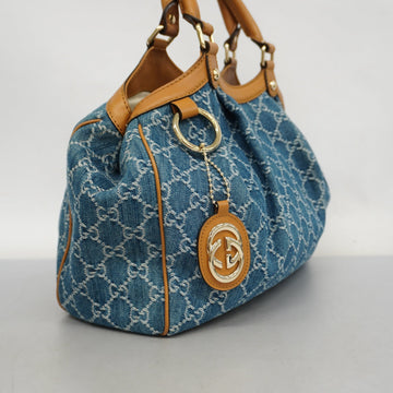 GUCCI  Sukey EC Denim 211944 Women's Denim Handbag Blue